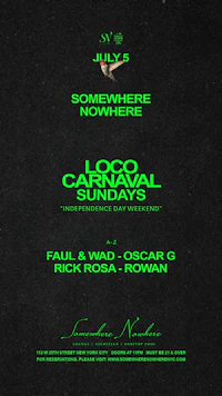 a black and green flyer with the words somewhere carnival auda